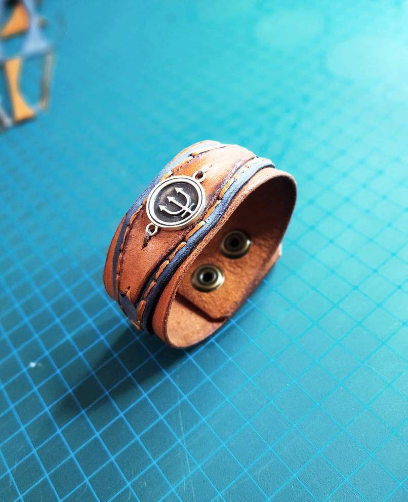 Poseidon Trident Leather Bracelet by LuckySevenLeather on DeviantArt