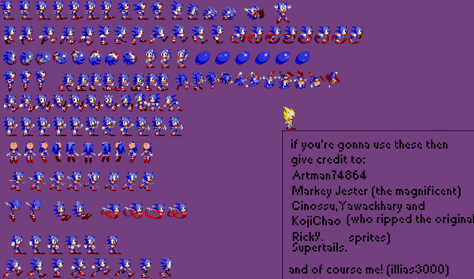 32x Sonic Sprite Sheet By Illias3000 On Deviantart