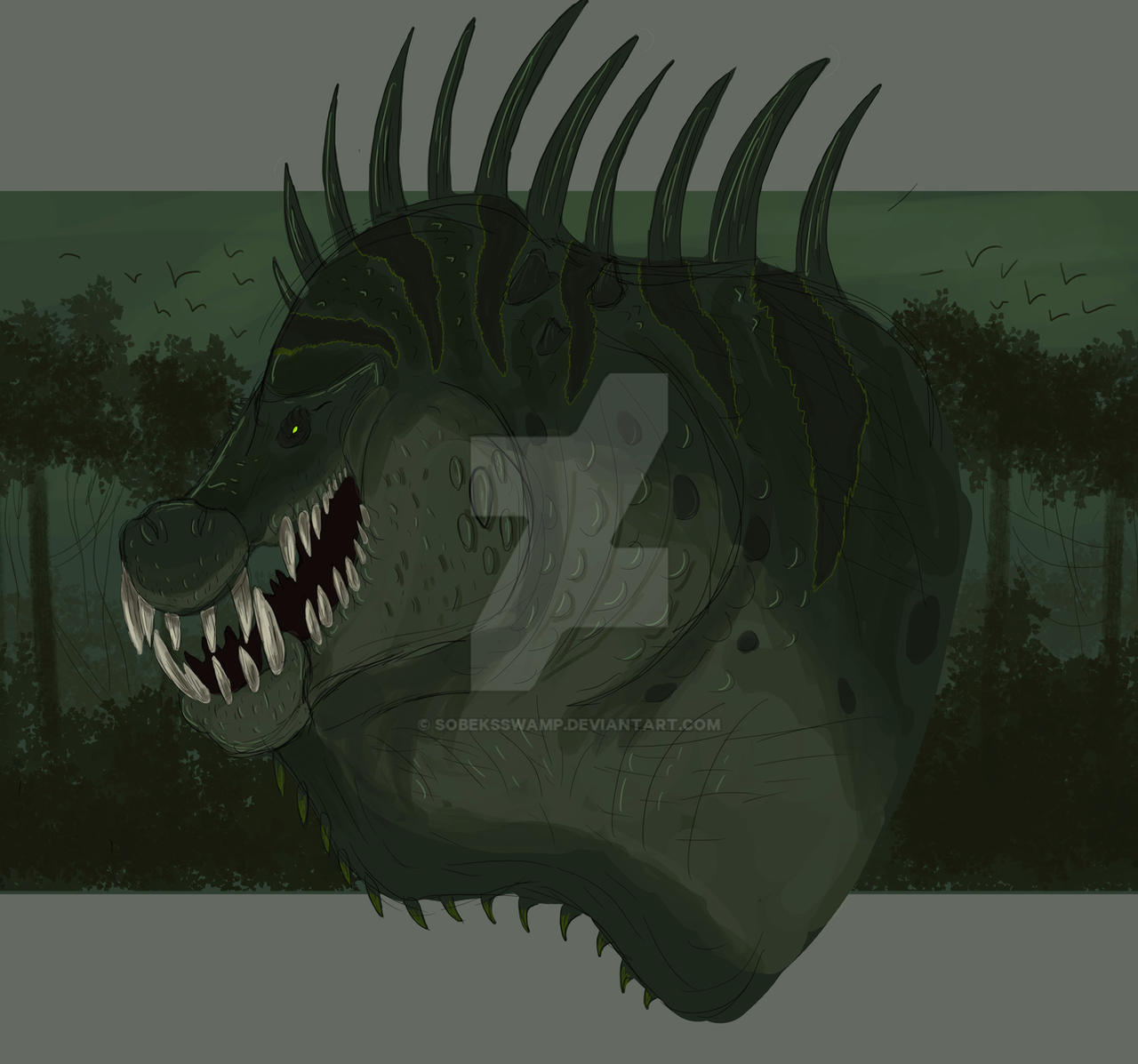 Zombie Sobek Sobek Portrait (1k Watcher Special) by SobeksSwamp on DeviantArt