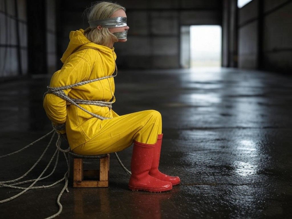 rainwear bondage Anya in shiny nylon rainwear bondage by snarkyshine on DeviantArt