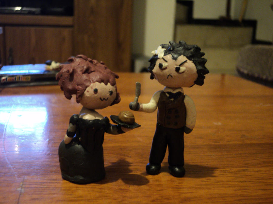 Mrs Lovett and Sweeney Todd chibi version