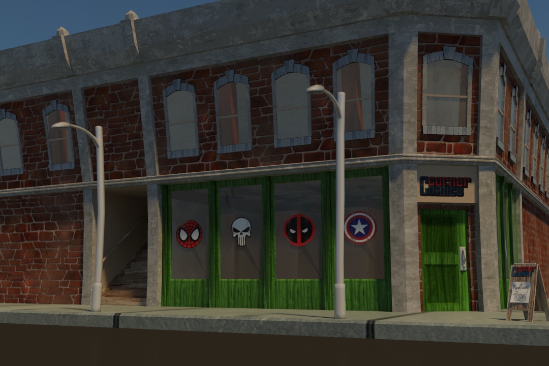 Corner Comic Book Store (Textured)