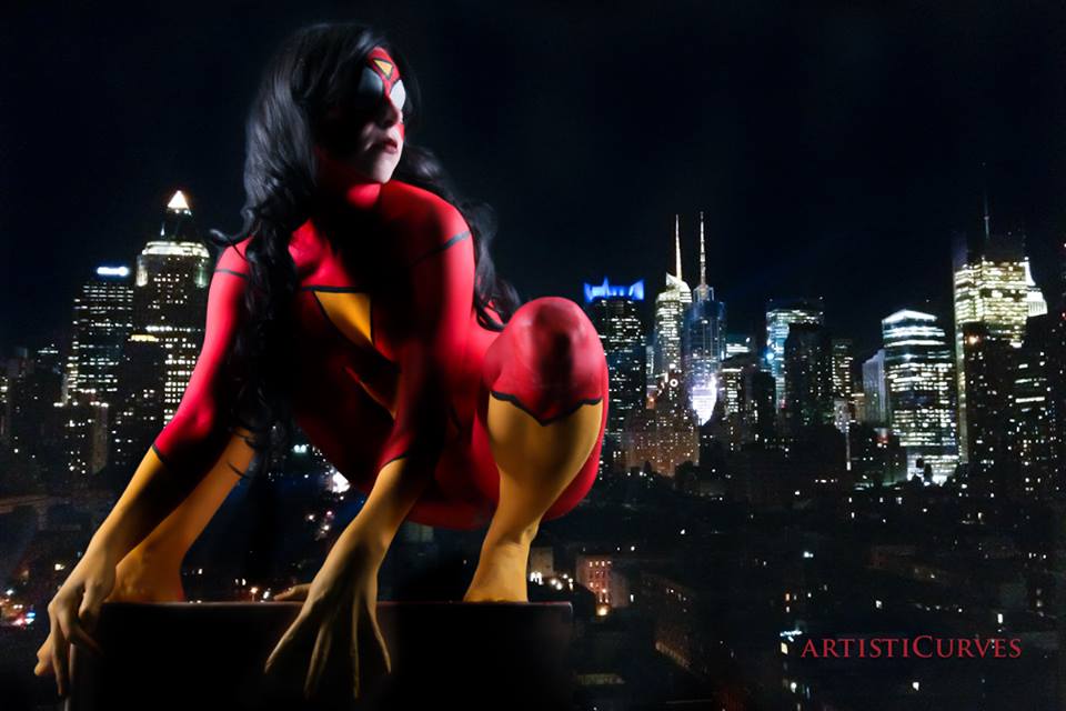 Spiderwoman body paint