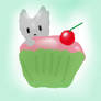 a kitty in a cupcake