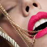 lips pink gold