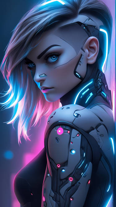 Cyberpunk Phone WP Girl #18