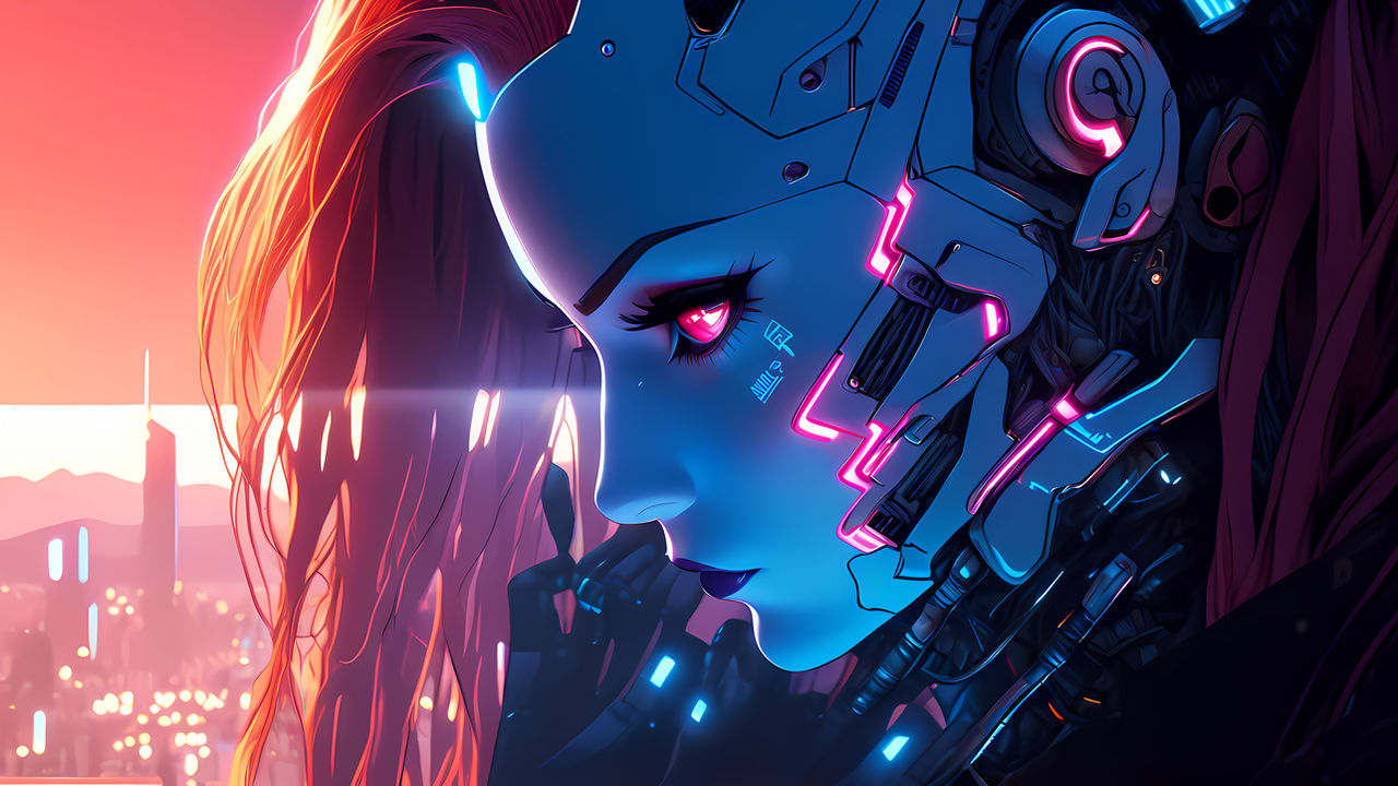 Cybernetic Desktop WP Girl #7 by Flunex on DeviantArt