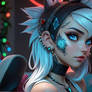 Cyberpunk Desktop WP Girl #70 - Merry Xmas