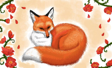 Demon Fox Roses Fox with roses by DogmeatAndRex on DeviantArt
