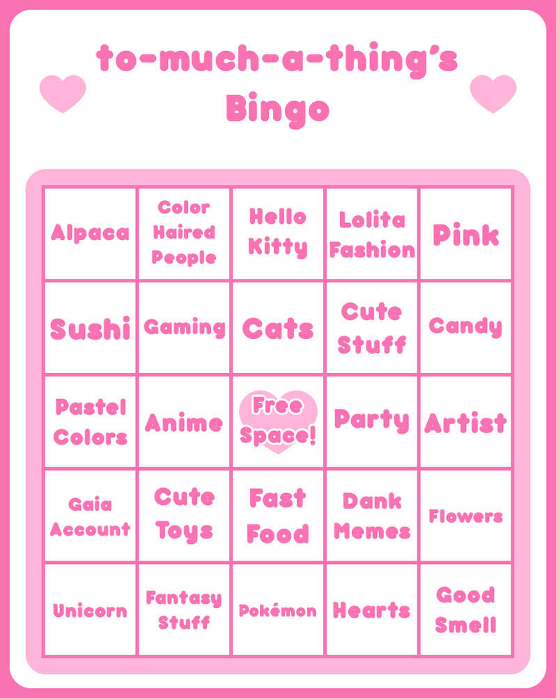 My Bingo Card Meme By To Much A Thing On Deviantart My Bingo Card Meme By To Much A Thing On Deviantart