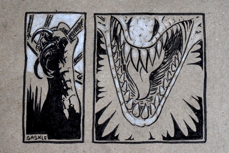 Inktober #27: Thunder by Saskle