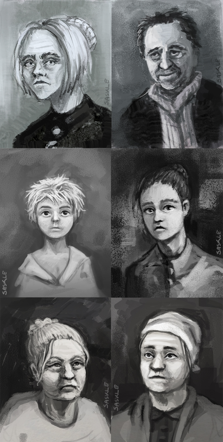 Crime and Punishment Character Portraits by Saskle
