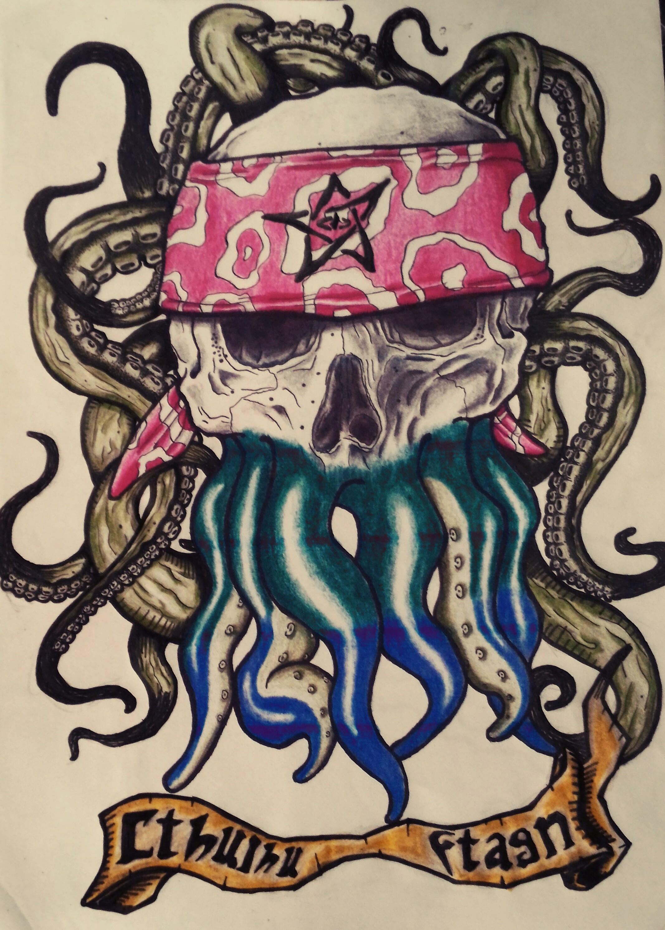 Hardcore Cthulhu Ftagn Tattoo