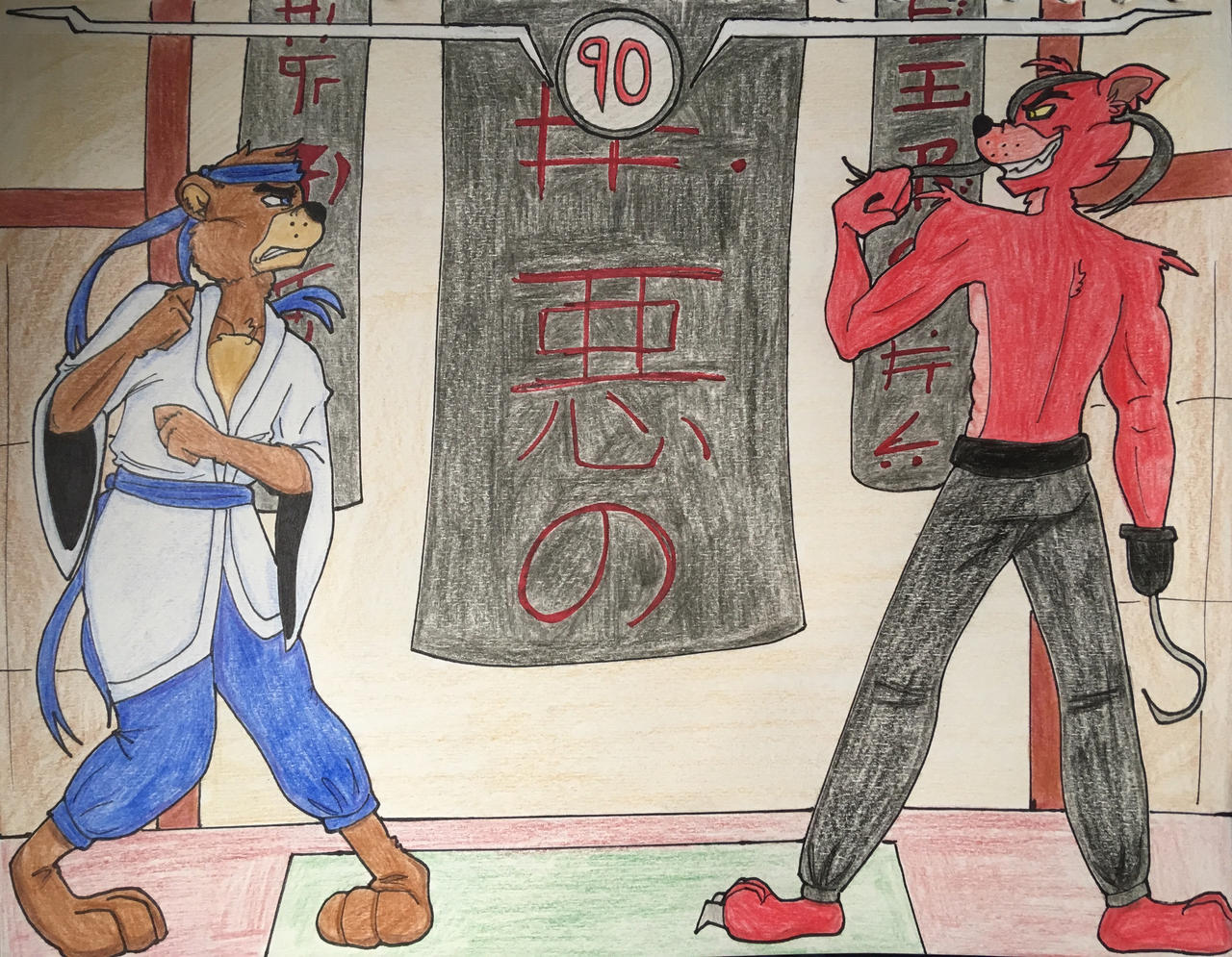 FIGHT! .:FNaF Anime / Samurai Freddy and Foxy:. by Greenjelly-12 on  DeviantArt