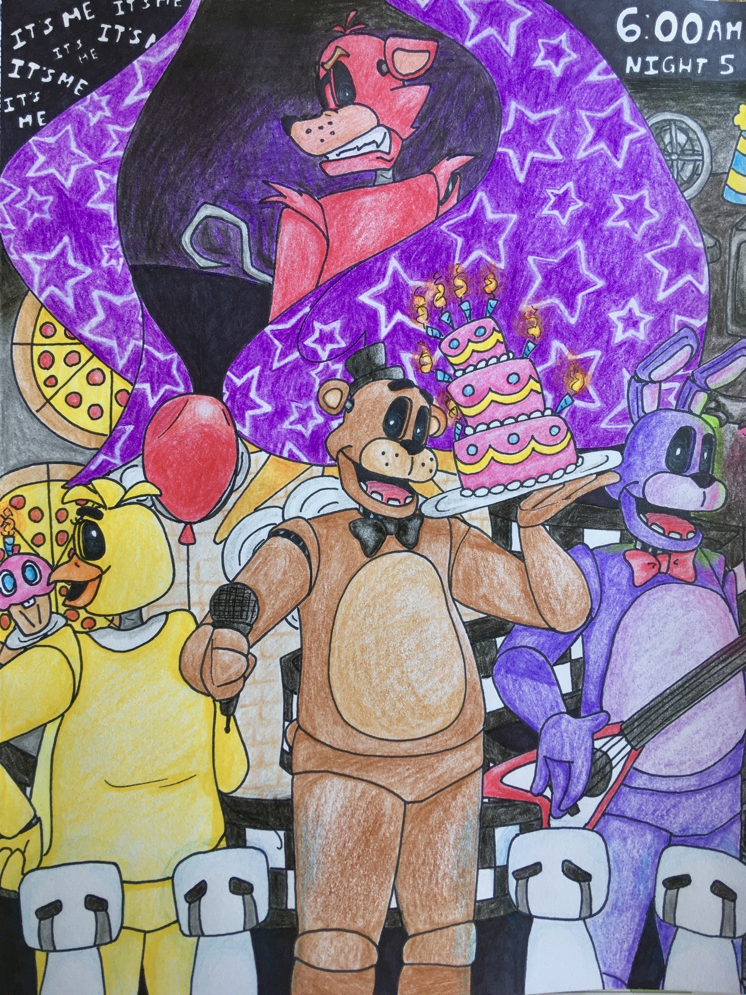 Happy 6th Birthday to FNaF! Here's a little Vanny doodle I did to  celebrate : r/fivenightsatfreddys
