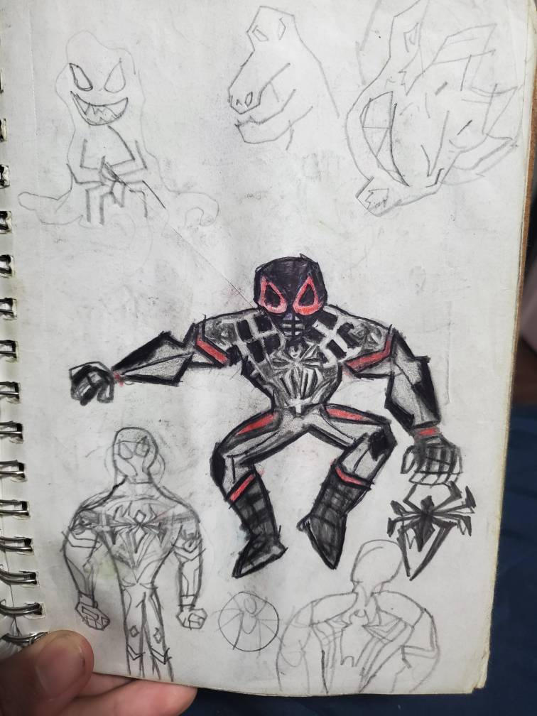 An old Spiderman drawing (miles morales) by ARTSNCRAP on DeviantArt
