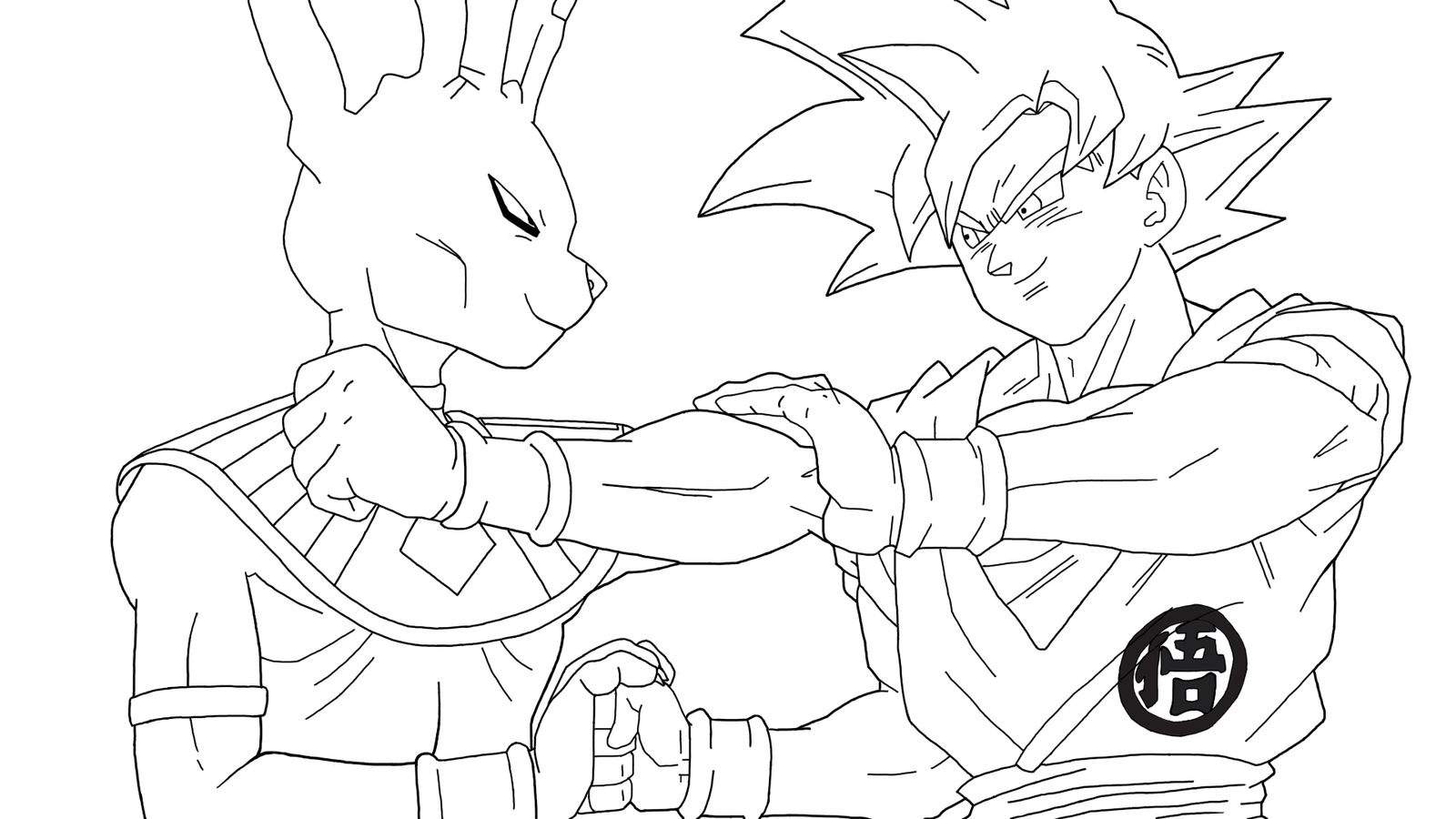 Coloriage Sangoku Super Saiyan Blue Beerus God of Destruction vs SSJGod Goku (Lineart) by DragonBallAffinity on DeviantArt