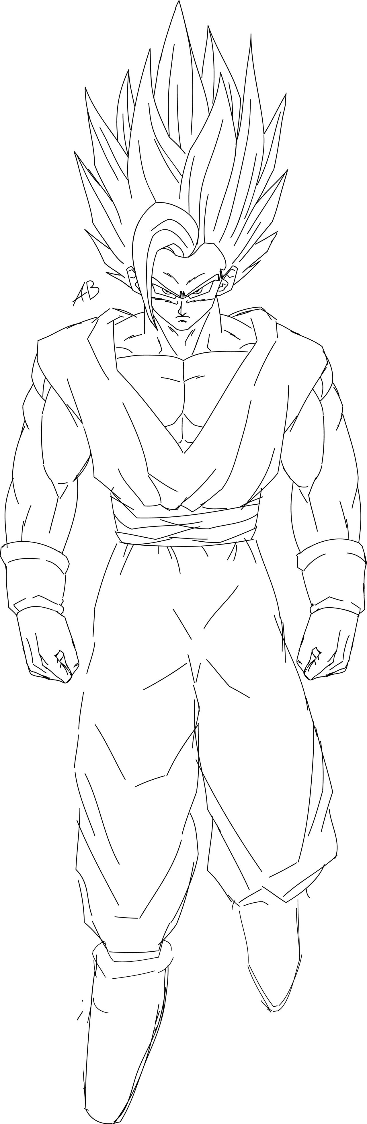 Gohan Beast DBS Super Hero Rough Lineart by DragonBallAffinity on ...