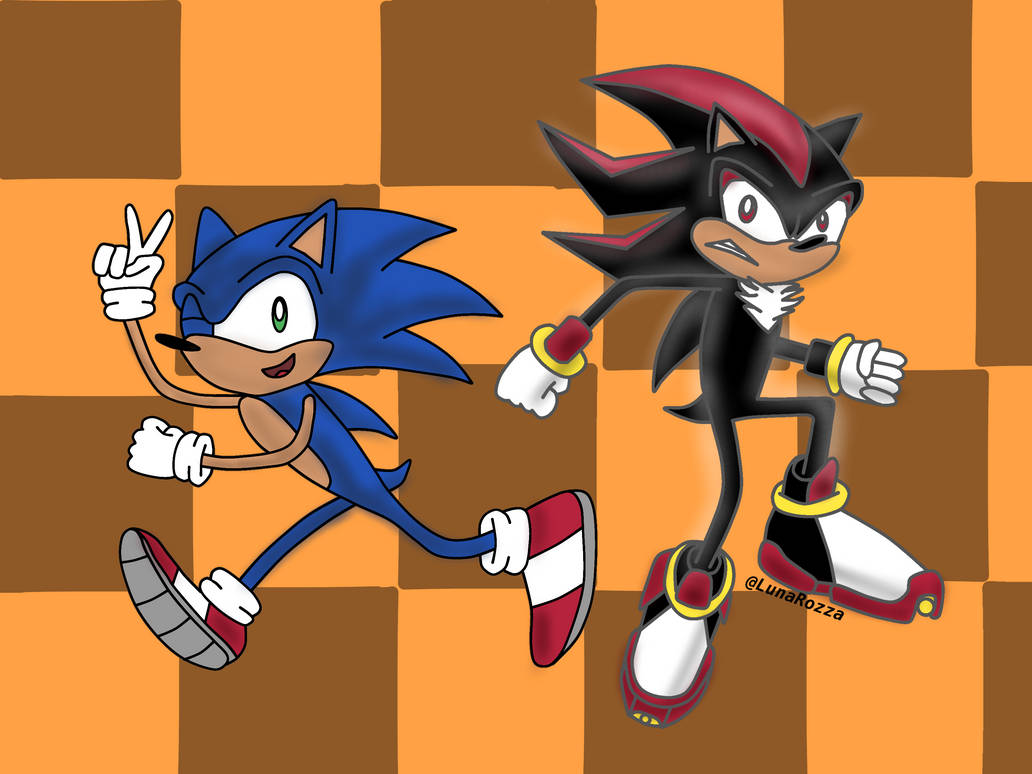 Shadow Halftone Rivals Sonic and Shadow Old Rivals by LunaRozza on DeviantArt