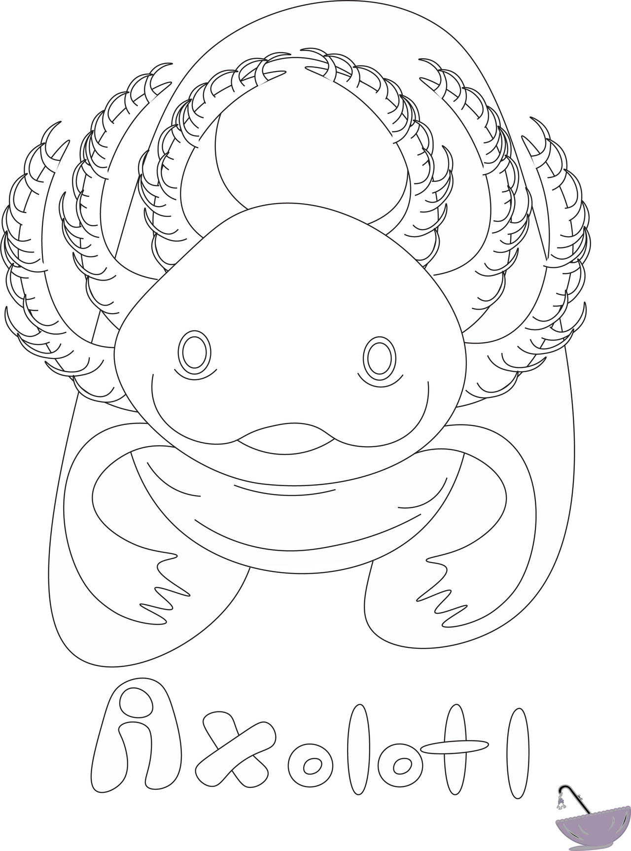 A Axolotl Coloring Page By Merlinmetal On Deviantart