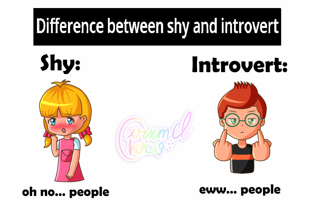 Shy vs introvert meme (Annie and Leo) by CxrxmelChoco on DeviantArt