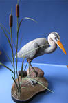 Miniature Great Blue Heron by Bagheera3