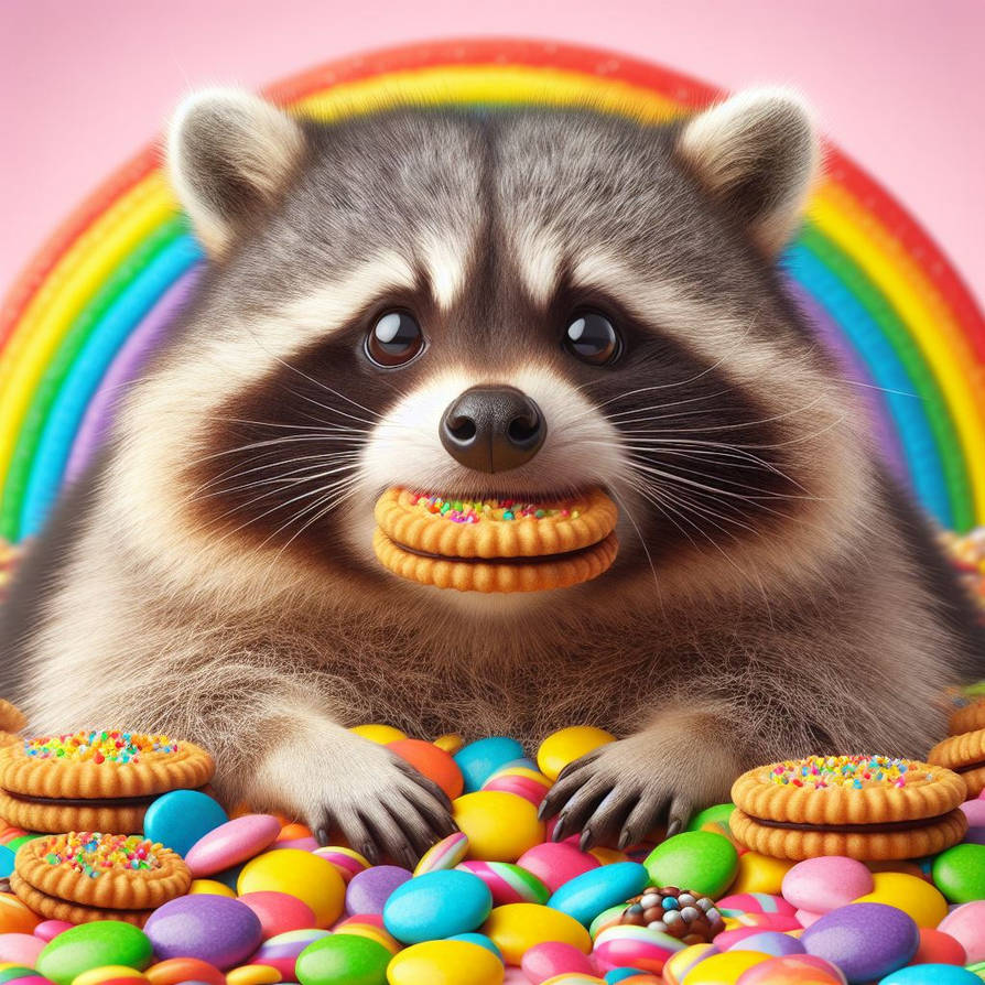 Sweet Racoon adorable racoon with cookie in his mouth by AdayaSilverclaw507 on ...