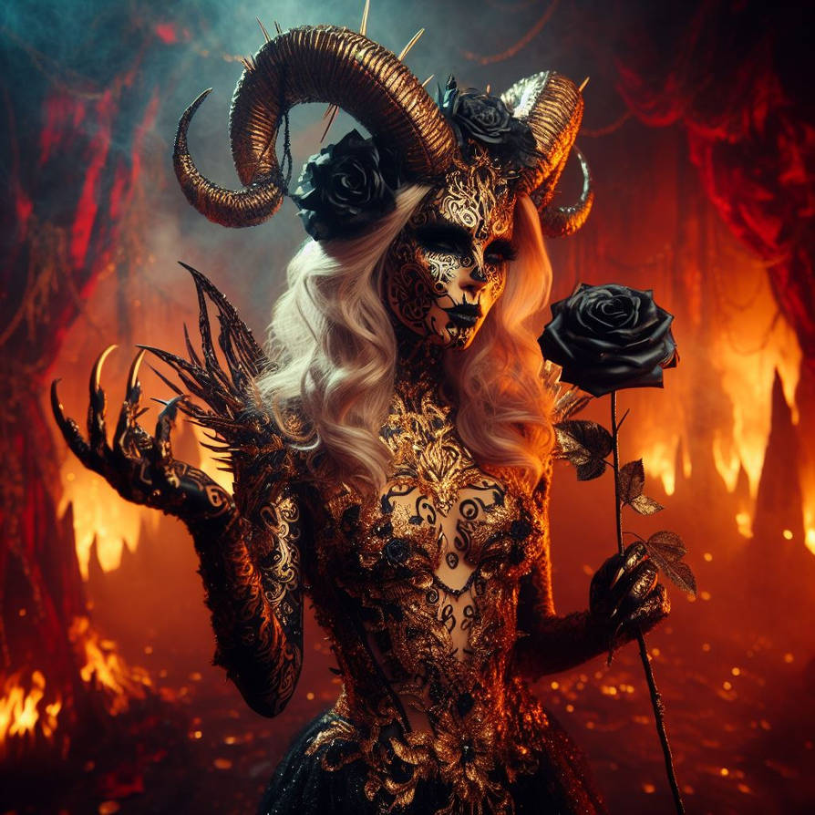 Demon With Roses Hel by Nykterios on DeviantArt