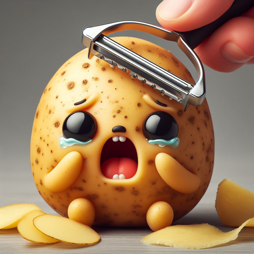 Crying scared potato about to be peeled by AdayaSilverclaw507 on DeviantArt