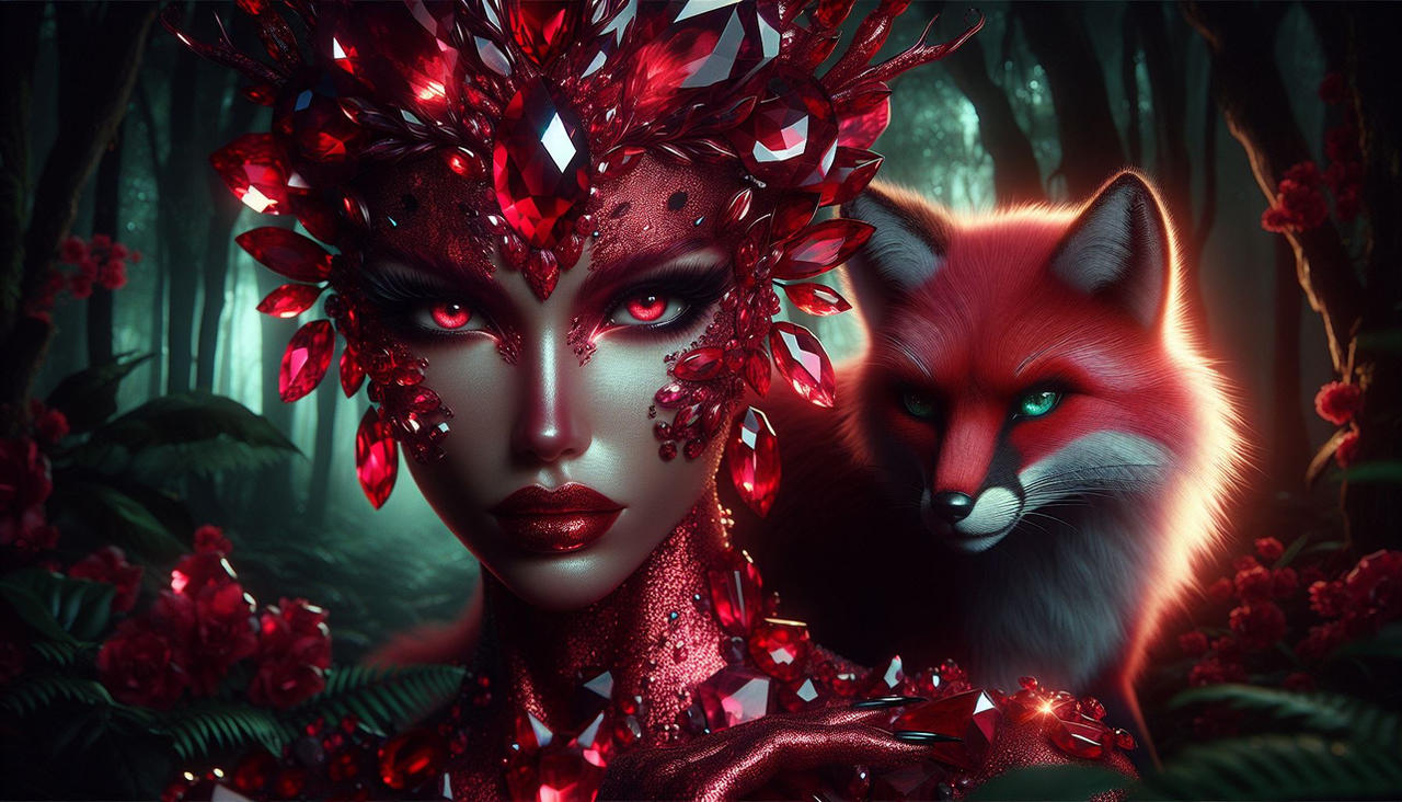 Ruby Fox Ruby Red Goddess with Ruby Fox by AdayaSilverclaw507 on DeviantArt