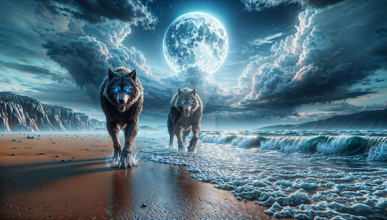 2 Werewolves 2 Werewolves with glowing eyes taking a stroll by AdayaSilverclaw507 on ...