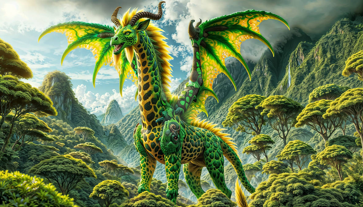 Green Riff Raff Dragon Large Green Dragon Giraffe by AdayaSilverclaw507 on DeviantArt