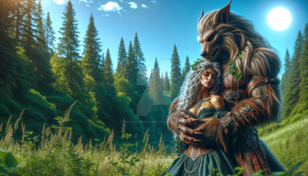 Fiendish Wolves Fierce Werewolf and his Goddess by AdayaSilverclaw507 on DeviantArt
