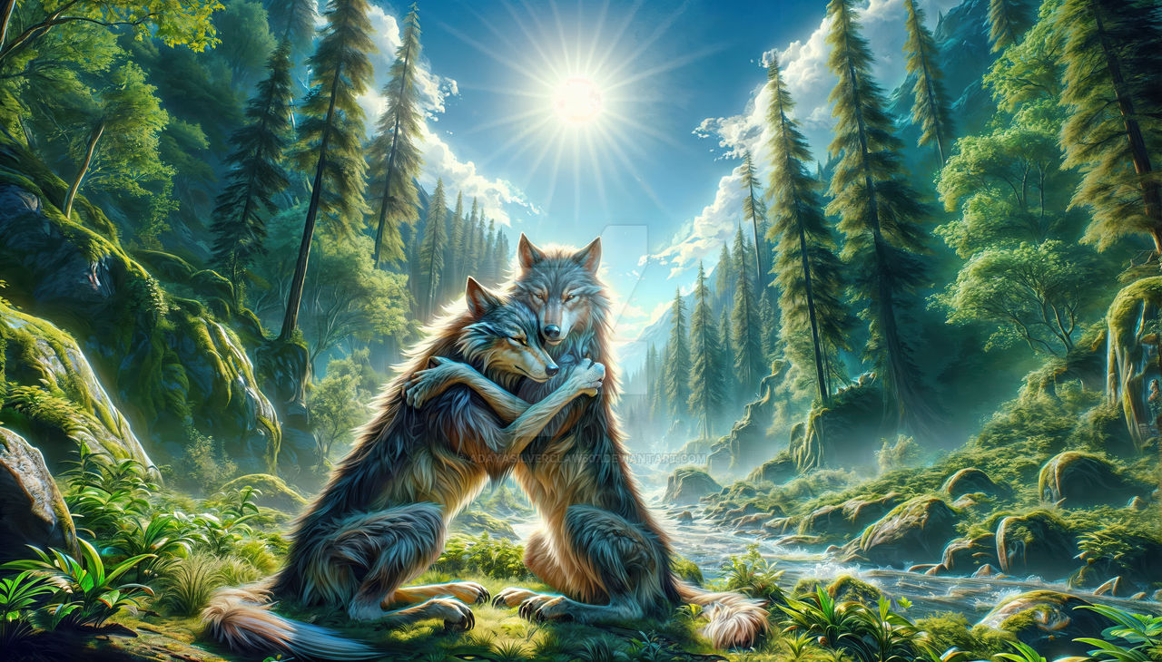 Beautiful Wolves Hugging by AdayaSilverclaw507 on DeviantArt