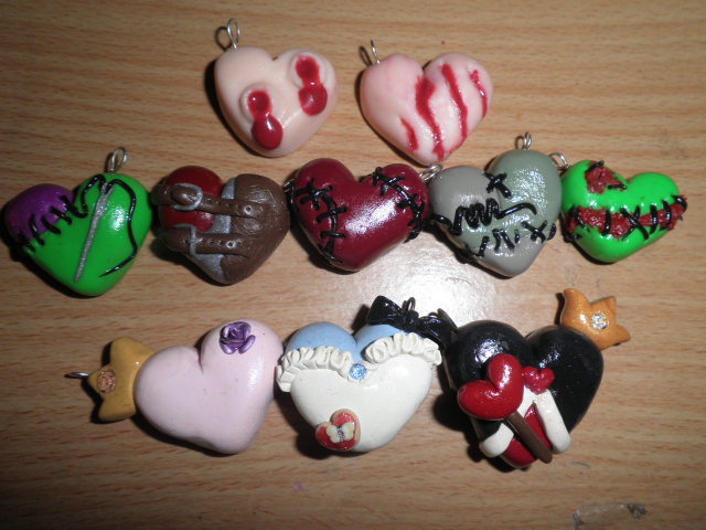 Halloween heart charms-SALE