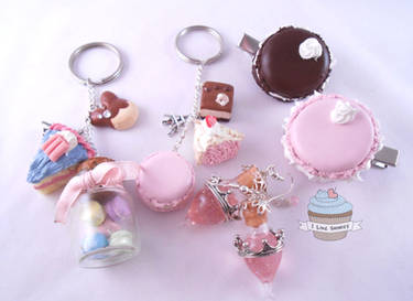 Custom order- Keyrings, hairclips and earrings.