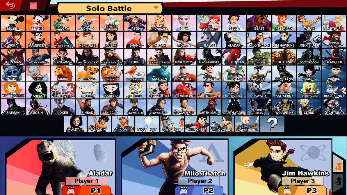 Disney Smash Bros. Ultimate Roster by simpsonsquire on DeviantArt