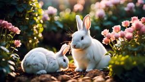 Ultra Digital, Bunnies In Beautiful Garden