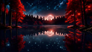 Red Forest, black hole rising in the horizon
