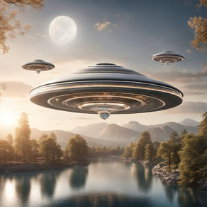 A Floating UFO marble City in the air, A Symphony