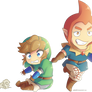 Skyward Sword: Chibi Link and Groose