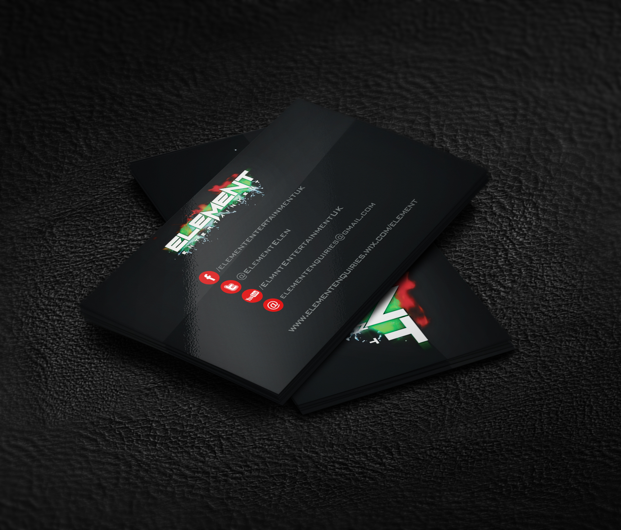 Element Entertainment Business Card Mock up