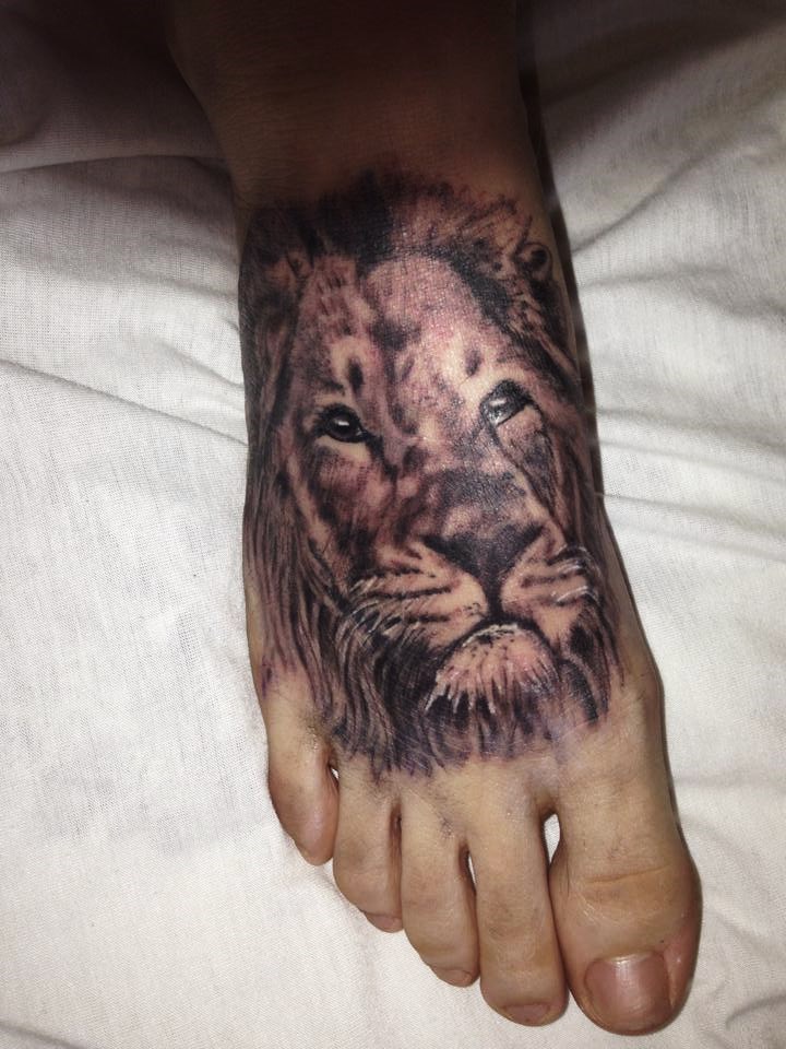 Lion Head Tattoo Ideas on the Foot by thewildtattoo on DeviantArt Lion Head Tattoo Ideas on the Foot by thewildtattoo on DeviantArt