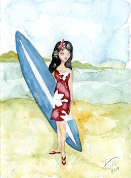 Hawaiian Girl Surfer