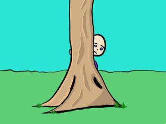 bOY bEHIND tREE