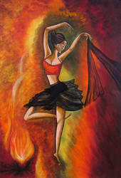 Sizzling Dance - Original Acrylic Painting - Sale