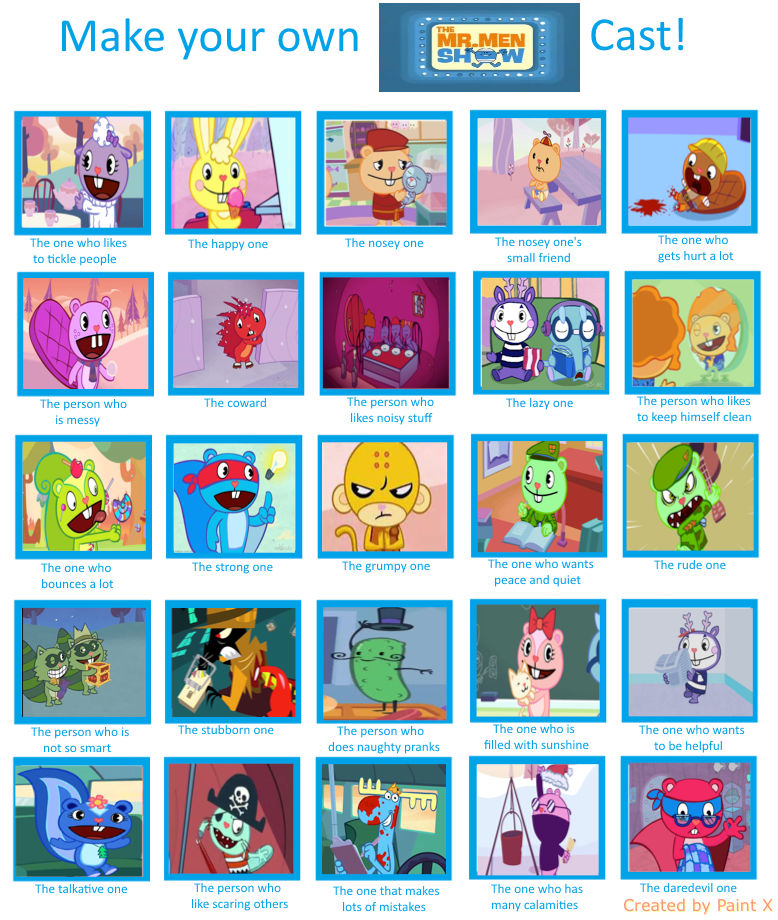 Mr Men Show Cast MEME Happy Tree Friends SHOW by GuiFFI on DeviantArt