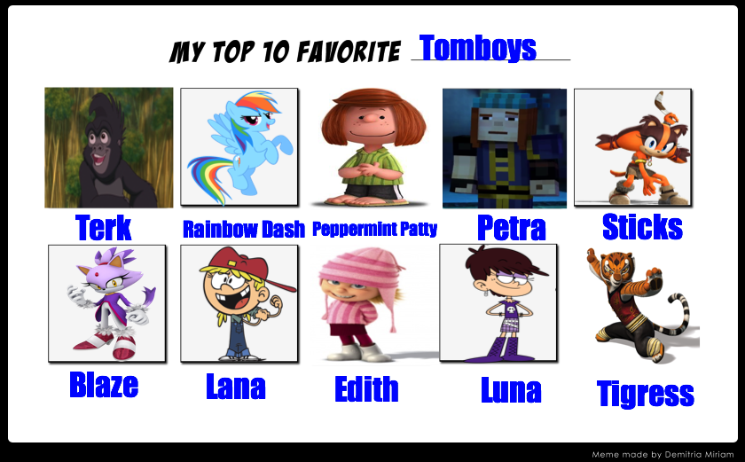 My Top 10 Favorite Tomboys By Guiffi On Deviantart