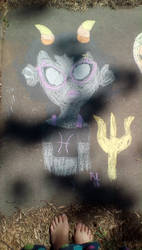 Chalk drawing of Meenah Peixes