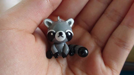 Clay Raccoon Charm